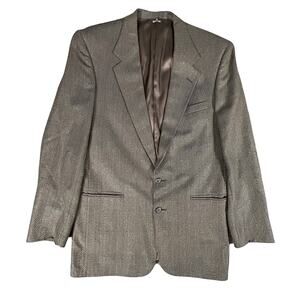 Perry Ellis Portfolio Blazer Mens 44R Gray Sport‎ Coat Union Made in USA